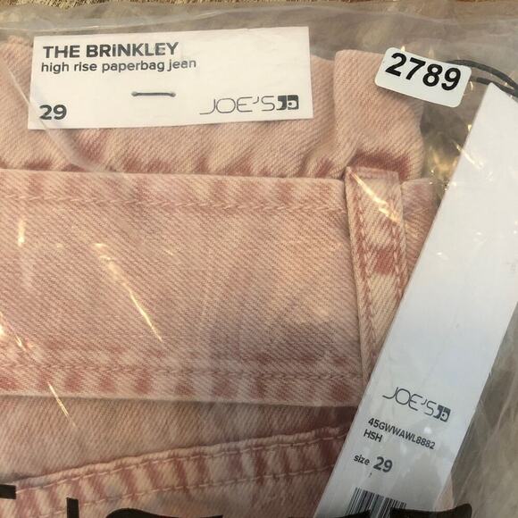 Joe's Jeans The Brinkley Jeans High Rise Paperbag Belted Hush Pink NWT Size 29 - Picture 6 of 9